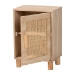 Baxton Studio Maclean Mid-Century Modern Rattan and Natural Brown Finished Wood 1-Door End Table - BSOLYA20-104-Natural-ET
