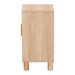 Baxton Studio Maclean Mid-Century Modern Rattan and Natural Brown Finished Wood 1-Door End Table - BSOLYA20-104-Natural-ET