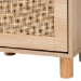 Baxton Studio Maclean Mid-Century Modern Rattan and Natural Brown Finished Wood 1-Door End Table - BSOLYA20-104-Natural-ET