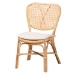bali & pari Nadira Modern Bohemian Natural Brown Finished Rattan Dining Chair - BSORCN003-Rattan-DC