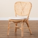 bali & pari Nadira Modern Bohemian Natural Brown Finished Rattan Dining Chair - BSORCN003-Rattan-DC