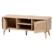 Baxton Studio Sebille Mid-Century Modern Light Brown Finished Wood 2-Door TV Stand with Natural Rattan - BSOLCF19046-Rattan-TV Stand