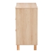 Baxton Studio Sebille Mid-Century Modern Light Brown Finished Wood 3-Drawer Storage Cabinet with Natural Rattan - BSOLC21020906-Rattan-3DW-Cabinet