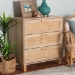 Baxton Studio Sebille Mid-Century Modern Light Brown Finished Wood 3-Drawer Storage Cabinet with Natural Rattan - BSOLC21020906-Rattan-3DW-Cabinet