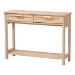 Baxton Studio Sebille Mid-Century Modern Light Brown Finished Wood 2-Drawer Console Table with Natural Rattan - BSOLC21020907-Rattan-2DW-Console Table
