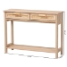 Baxton Studio Sebille Mid-Century Modern Light Brown Finished Wood 2-Drawer Console Table with Natural Rattan - BSOLC21020907-Rattan-2DW-Console Table