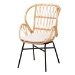 bali & pari Caelia Modern Bohemian Natural Brown Rattan and Black Metal Chair - BSORMC033-Rattan-DC