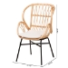 bali & pari Caelia Modern Bohemian Natural Brown Rattan and Black Metal Chair - BSORMC033-Rattan-DC