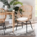 bali & pari Caelia Modern Bohemian Natural Brown Rattan and Black Metal Chair - BSORMC033-Rattan-DC