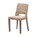 bali & pari Magy Modern Bohemian Grey Rattan and Natural Brown Finished Wood Dining Chair - BSOMagy-Grey Natural-DC