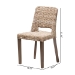 bali & pari Magy Modern Bohemian Grey Rattan and Natural Brown Finished Wood Dining Chair - BSOMagy-Grey Natural-DC