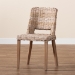 bali & pari Magy Modern Bohemian Grey Rattan and Natural Brown Finished Wood Dining Chair - BSOMagy-Grey Natural-DC