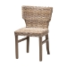 bali & pari Enver Modern Bohemian Grey Rattan and Brown Wood Dining Chair - BSOEnver-Grey Natural Rattan-DC