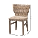 bali & pari Enver Modern Bohemian Grey Rattan and Brown Wood Dining Chair - BSOEnver-Grey Natural Rattan-DC