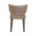 bali & pari Enver Modern Bohemian Grey Rattan and Brown Wood Dining Chair - BSOEnver-Grey Natural Rattan-DC