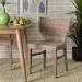 bali & pari Enver Modern Bohemian Grey Rattan and Brown Wood Dining Chair - BSOEnver-Grey Natural Rattan-DC