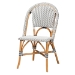 bali & pari Genica Classic French Black and White Weaving and Natural Brown Rattan Indoor and Outdoor Bistro Chair - BSODC613-Rattan-DC No Arm