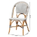 bali & pari Genica Classic French Black and White Weaving and Natural Brown Rattan Indoor and Outdoor Bistro Chair - BSODC613-Rattan-DC No Arm