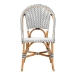 bali & pari Genica Classic French Black and White Weaving and Natural Brown Rattan Indoor and Outdoor Bistro Chair - BSODC613-Rattan-DC No Arm