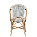 bali & pari Genica Classic French Black and White Weaving and Natural Brown Rattan Indoor and Outdoor Bistro Chair - BSODC613-Rattan-DC No Arm