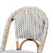 bali & pari Genica Classic French Black and White Weaving and Natural Brown Rattan Indoor and Outdoor Bistro Chair - BSODC613-Rattan-DC No Arm