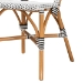 bali & pari Genica Classic French Black and White Weaving and Natural Brown Rattan Indoor and Outdoor Bistro Chair - BSODC613-Rattan-DC No Arm