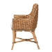 bali & pari Kyle Modern Bohemian Natural Brown Woven Rattan Dining Arm Chair with Cushion - BSOKyle-Rattan-DC-Arm