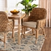 bali & pari Kyle Modern Bohemian Natural Brown Woven Rattan Dining Arm Chair with Cushion - BSOKyle-Rattan-DC-Arm