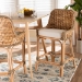 bali & pari Kyle Modern Bohemian Natural Brown Woven Rattan Counter Stool with Cushion - BSOKyle-Rattan-CS