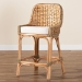 bali & pari Kyle Modern Bohemian Natural Brown Woven Rattan Counter Stool with Cushion - BSOKyle-Rattan-CS