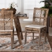 bali & pari Laluna Modern Bohemian Greywashed Natural Rattan and Mahogany Dining Chair with Cushion - BSOLaluna-Grey Natural Rattan-DC