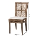 bali & pari Laluna Modern Bohemian Greywashed Natural Rattan and Mahogany Dining Chair with Cushion - BSOLaluna-Grey Natural Rattan-DC