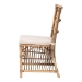 bali & pari Kim Modern Bohemian White Fabric and Natural Brown Rattan Dining Chair - BSOKim-Natural Rattan-DC
