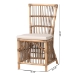 bali & pari Kim Modern Bohemian White Fabric and Natural Brown Rattan Dining Chair - BSOKim-Natural Rattan-DC