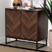 Baxton Studio Sadia Modern Walnut Brown Finished Wood Storage Cabinet - BSOLCF20211282-Walnut-Cabinet