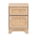 Baxton Studio Elsbeth Mid-Century Modern Light Brown Finished Wood and Natural Rattan 1-Drawer End Table - BSOLC22040701-Rattan-ET