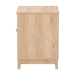 Baxton Studio Elsbeth Mid-Century Modern Light Brown Finished Wood and Natural Rattan 1-Drawer End Table - BSOLC22040701-Rattan-ET