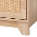Baxton Studio Elsbeth Mid-Century Modern Light Brown Finished Wood and Natural Rattan 1-Drawer End Table - BSOLC22040701-Rattan-ET