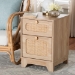 Baxton Studio Elsbeth Mid-Century Modern Light Brown Finished Wood and Natural Rattan 1-Drawer End Table - BSOLC22040701-Rattan-ET