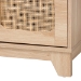 Baxton Studio Elsbeth Mid-Century Modern Light Brown Finished Wood and Natural Rattan 2-Door TV Stand - BSOLC22040702-Rattan-TV Stand