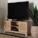 Baxton Studio Elsbeth Mid-Century Modern Light Brown Finished Wood and Natural Rattan 2-Door TV Stand - BSOLC22040702-Rattan-TV Stand