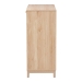 Baxton Studio Elsbeth Mid-Century Modern Oak Brown Finished Wood and Natural Rattan 5-Drawer Storage Cabinet - BSOLC22040704-Rattan-5DW Cabinet