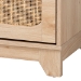 Baxton Studio Elsbeth Japandi Oak Brown Finished Wood and Natural Rattan 3-Drawer Storage Cabinet - BSOLC22040703-Rattan-3DW Cabinet