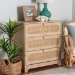 Baxton Studio Elsbeth Japandi Oak Brown Finished Wood and Natural Rattan 3-Drawer Storage Cabinet - BSOLC22040703-Rattan-3DW Cabinet