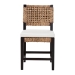 bali & pari Alise Modern Bohemian Dark Brown Mahogany Wood and Seagrass Dining Chair - BSOAlise-Mahogany-Cushion-DC