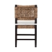 bali & pari Alise Modern Bohemian Dark Brown Mahogany Wood and Seagrass Dining Chair - BSOAlise-Mahogany-Cushion-DC