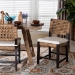 bali & pari Alise Modern Bohemian Dark Brown Mahogany Wood and Seagrass Dining Chair - BSOAlise-Mahogany-Cushion-DC