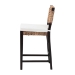 bali & pari Alise Modern Bohemian Dark Brown Mahogany Wood and Seagrass Counter Stool - BSOAlise-Mahogany-Cushion-CS