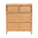 bali & pari Vaere Modern Bohemian Natural Brown Rattan and Mahogany Wood Storage Cabinet - BSOVaere-Mahogany-4DW-Storage Cabinet