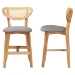Baxton Studio Dannell Mid-Century Modern Grey Fabric and Natural Oak Finished Wood 2-Piece Counter Stool Set - BSOCS003P-Natural Oak/Light Grey-PC-2PK